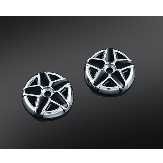 FIVE-SPOKE END CAPS F/KINETIC GRIPS CHROME