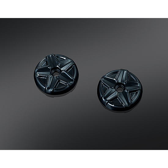 FIVE-SPOKE END CAPS F/KINETIC GRIPS GLOSS BLACK